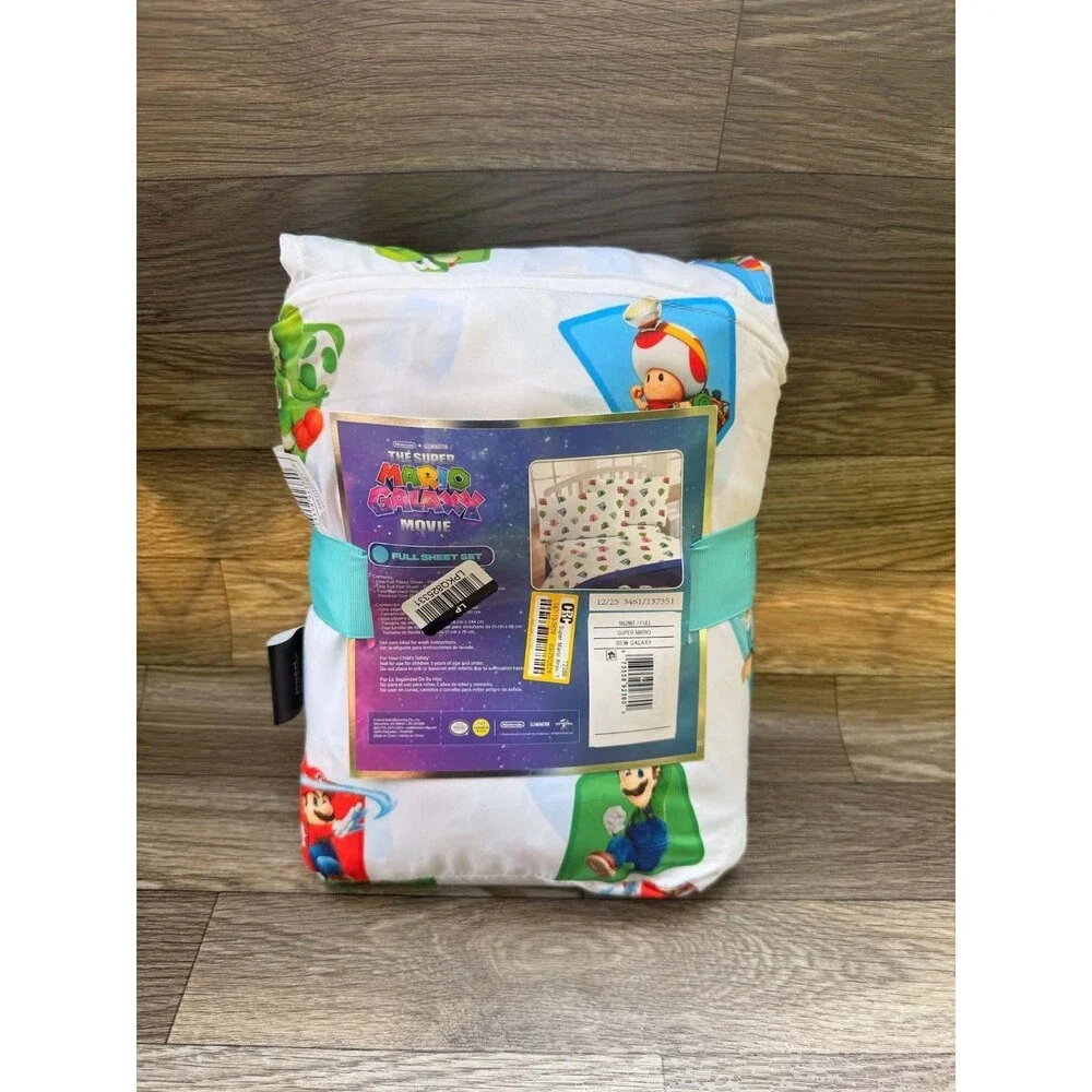 Super Mario Bros The Movie Full Size Sheet Set Kids Bedding New